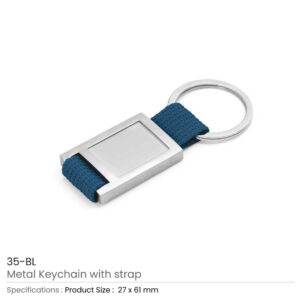 Metal Keychain with Strap - Image 4