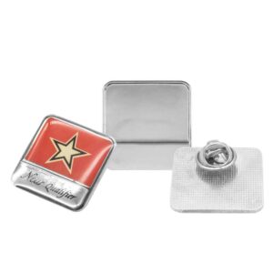Square Metal Badges with Butterfly Clutch - Image 4