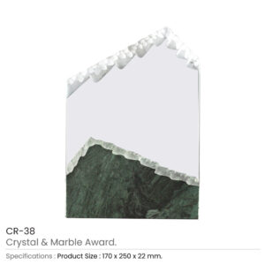 Mountain Shape Crystal & Marble Award - Image 3