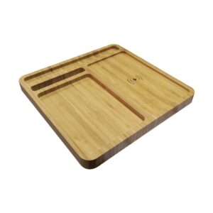 Bamboo 15W Wireless Desk Fast Charging Pad and Organizer - Image 4