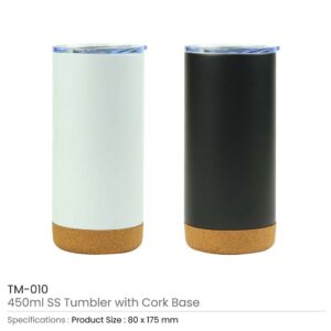 Travel Tumbler with Cork Base 450ml Stainless Steel - Ramadan Gifts - Image 3