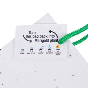 Plantable Marigold Seed Paper Bags in A4 Size with Tag - Image 4