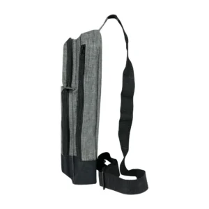 Sling Crossbody Bags in Grey and Black Polyester Material - Image 6