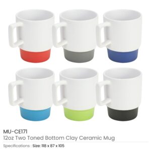 Ceramic Mugs with Bottom Clay in 12 Oz, Matte Finish - Image 3