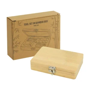Tool Kit in Bamboo Box with Silver Lock - Image 6