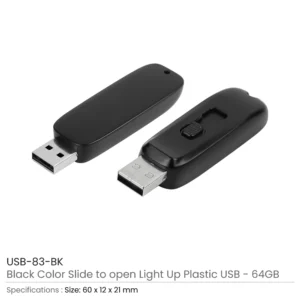 Light-Up LED Logo USB with Slide Button 64GB V. 3.0 - Image 3