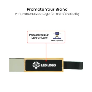 Bamboo LED Logo USB with Strap 64GB V. 3.0 - Image 4