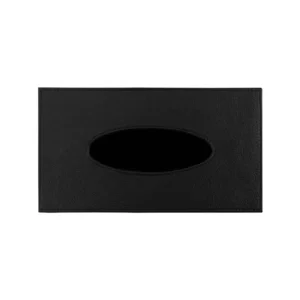 Tissue Box in PU Leather Material Black Color - Image 5