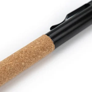 Eco-friendly Metal Pens Black with Cork Barrel and Black Ink - Image 4