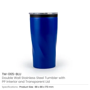 Double Wall SS Tumblers with PP Interior and Transparent Lid 580ml - Image 9