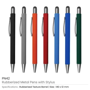 Rubberized Stylus Metal Pens - Image 3