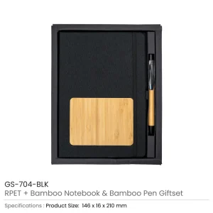 rPET and Bamboo Notebook with Pen Gift Sets - Image 7
