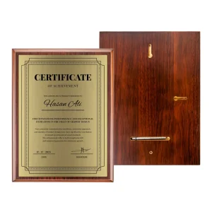 Portrait Wooden Plaques with Stand and Presentation Box - Image 3