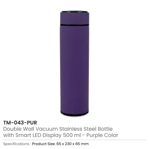 Smart Temperature LED Display Bottles in Soft Touch Finish - 500ml - Image 9