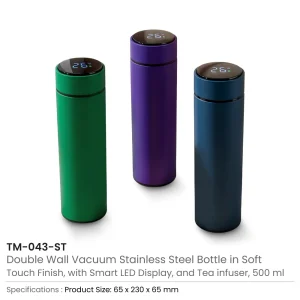 Smart Temperature LED Display Bottles in Soft Touch Finish - 500ml - Image 5